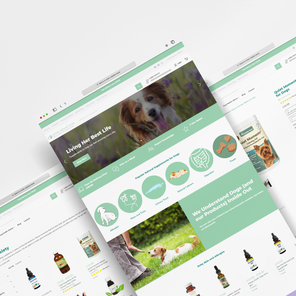 Canine Natural Cures, Shopify Web Designer, Fat Buddha Web Design