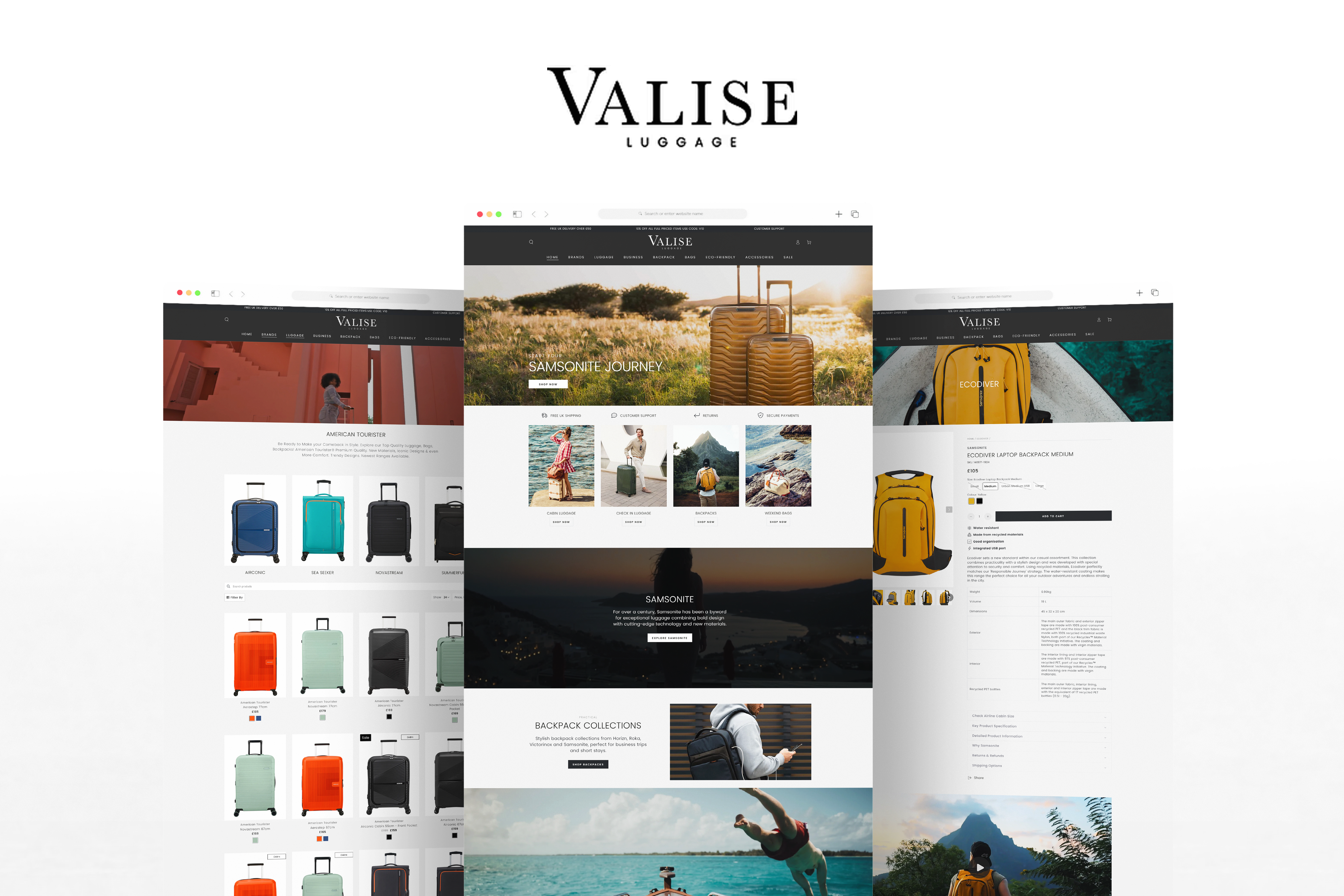 Shopify Web Design Project for Valise Luggage