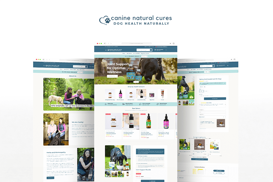 Canine Natural Cures, Shopify Web Designer, Fat Buddha Web Design