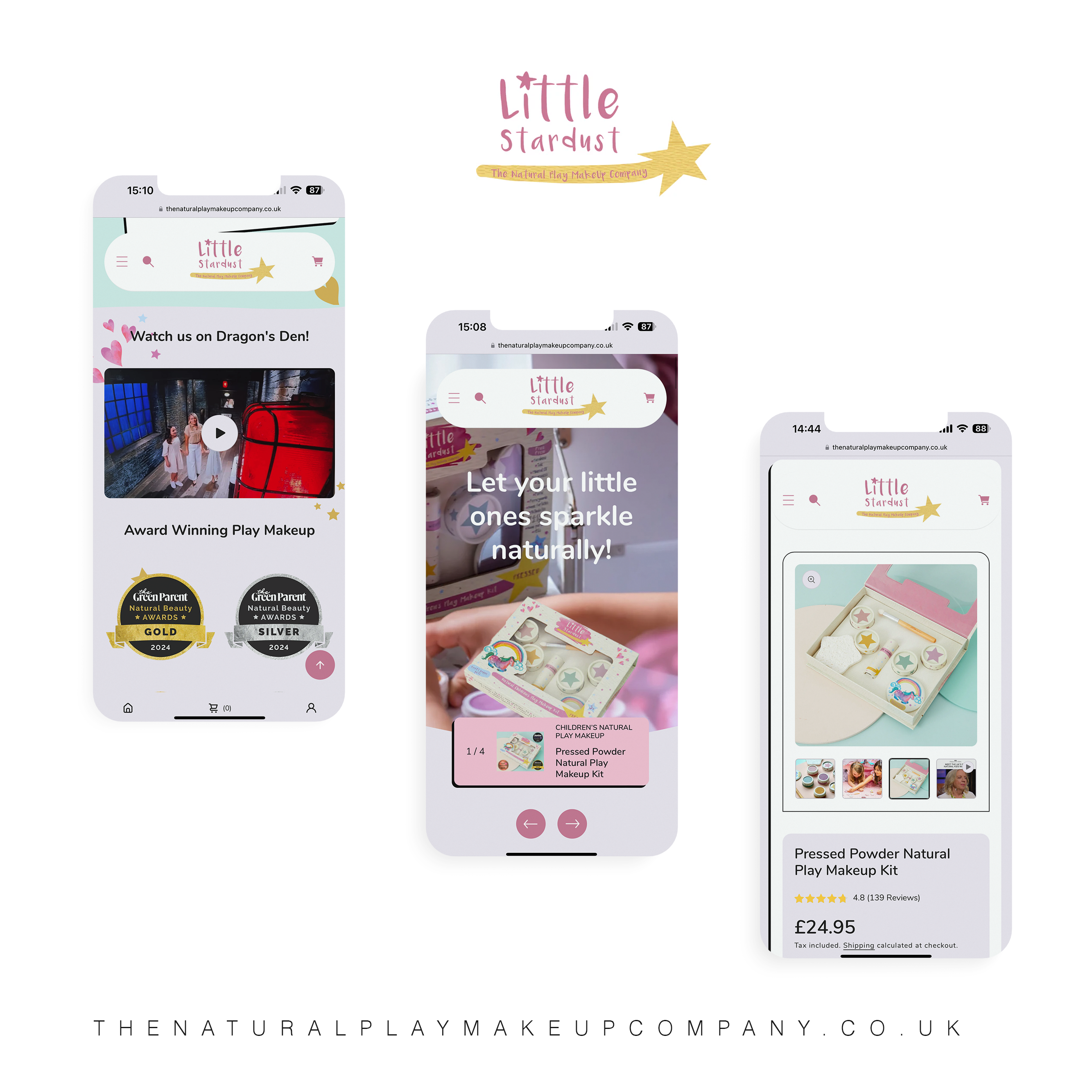 Little Stardust mobile Shopify store design created by Fat Buddha Web Design
