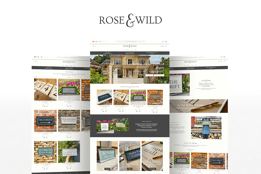 Shopify Web Design for Rose & Wild Etsy 