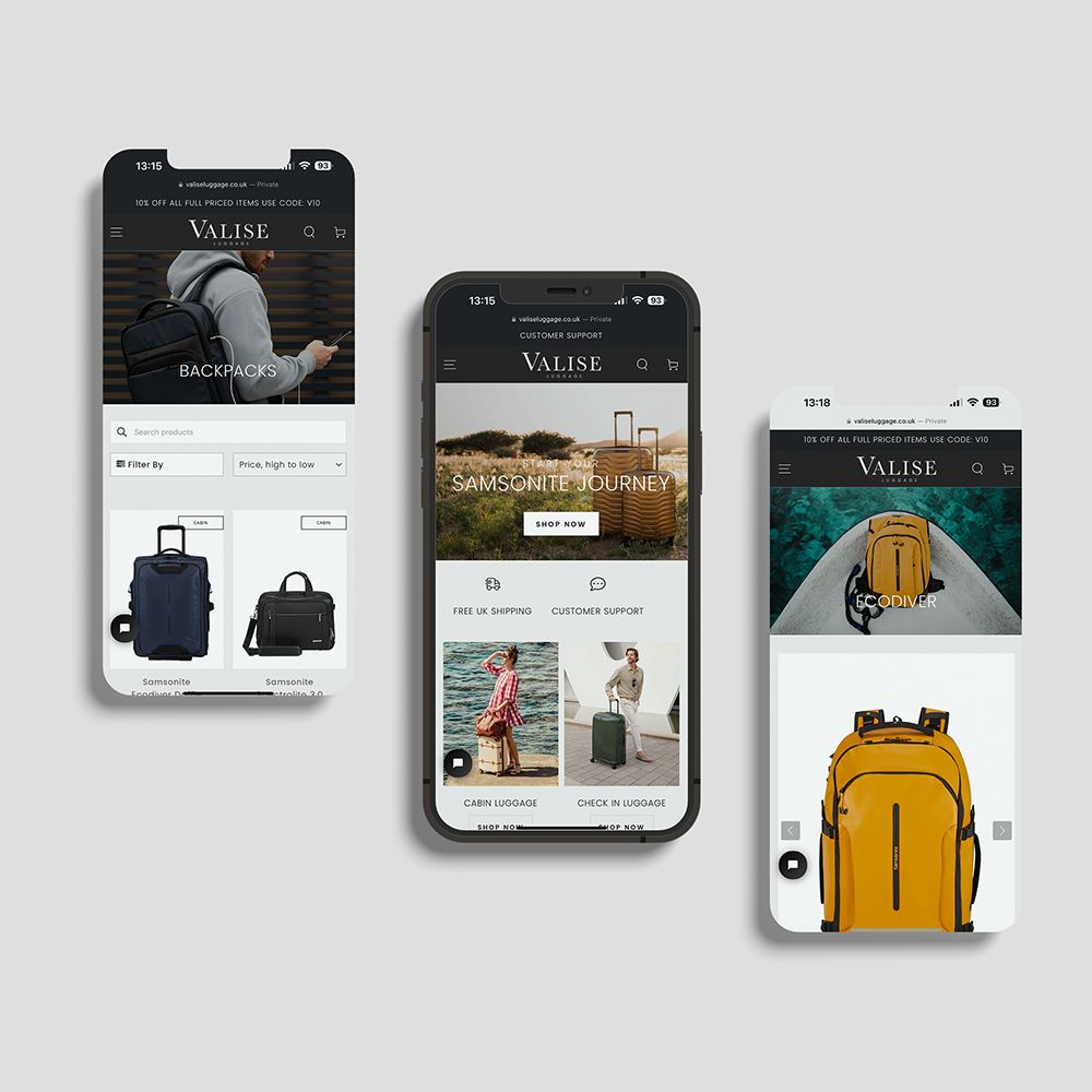 Valise Luggage - Shopify Website by Fat Buddha Web Design