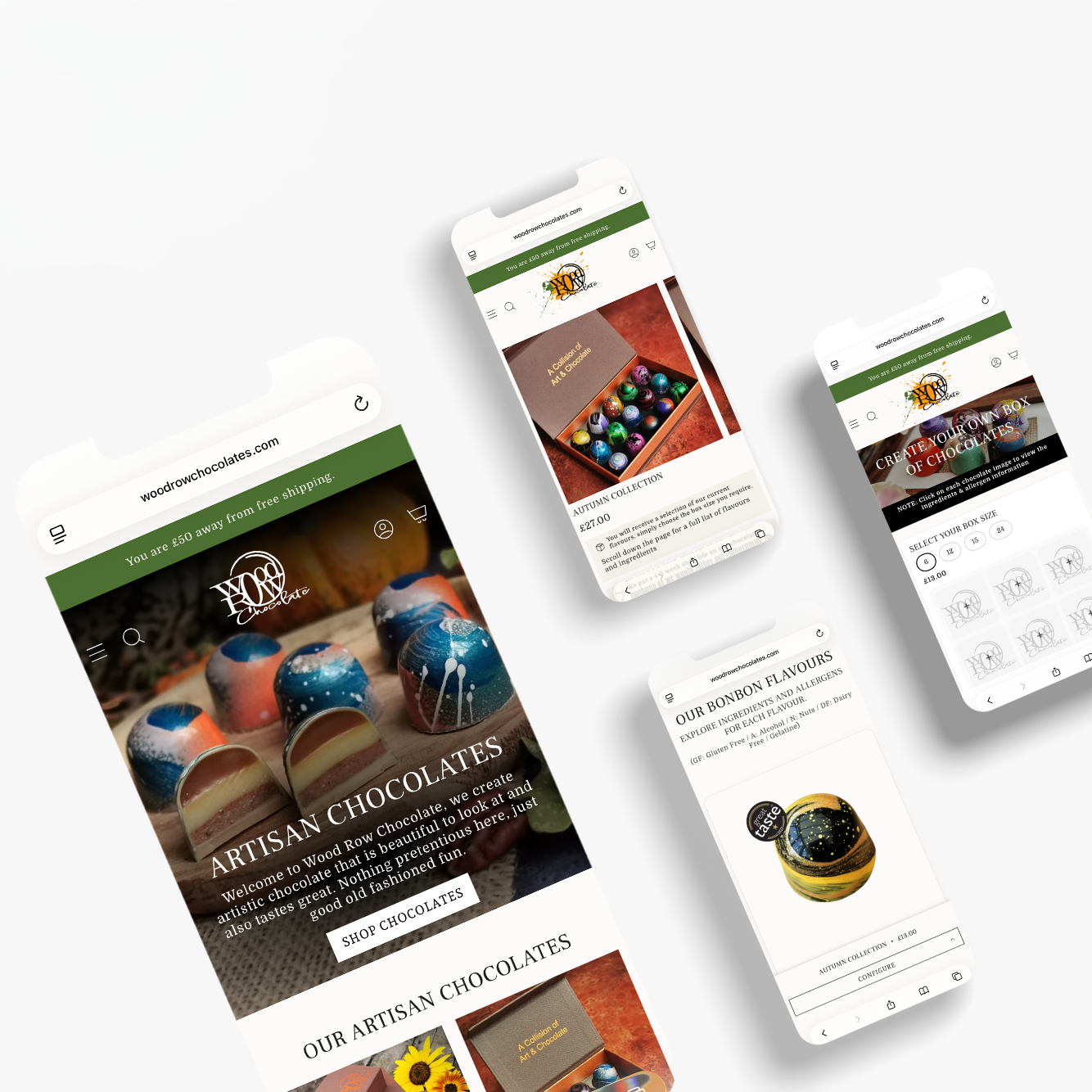 Shopify Web Design for Wood Row Chocolates