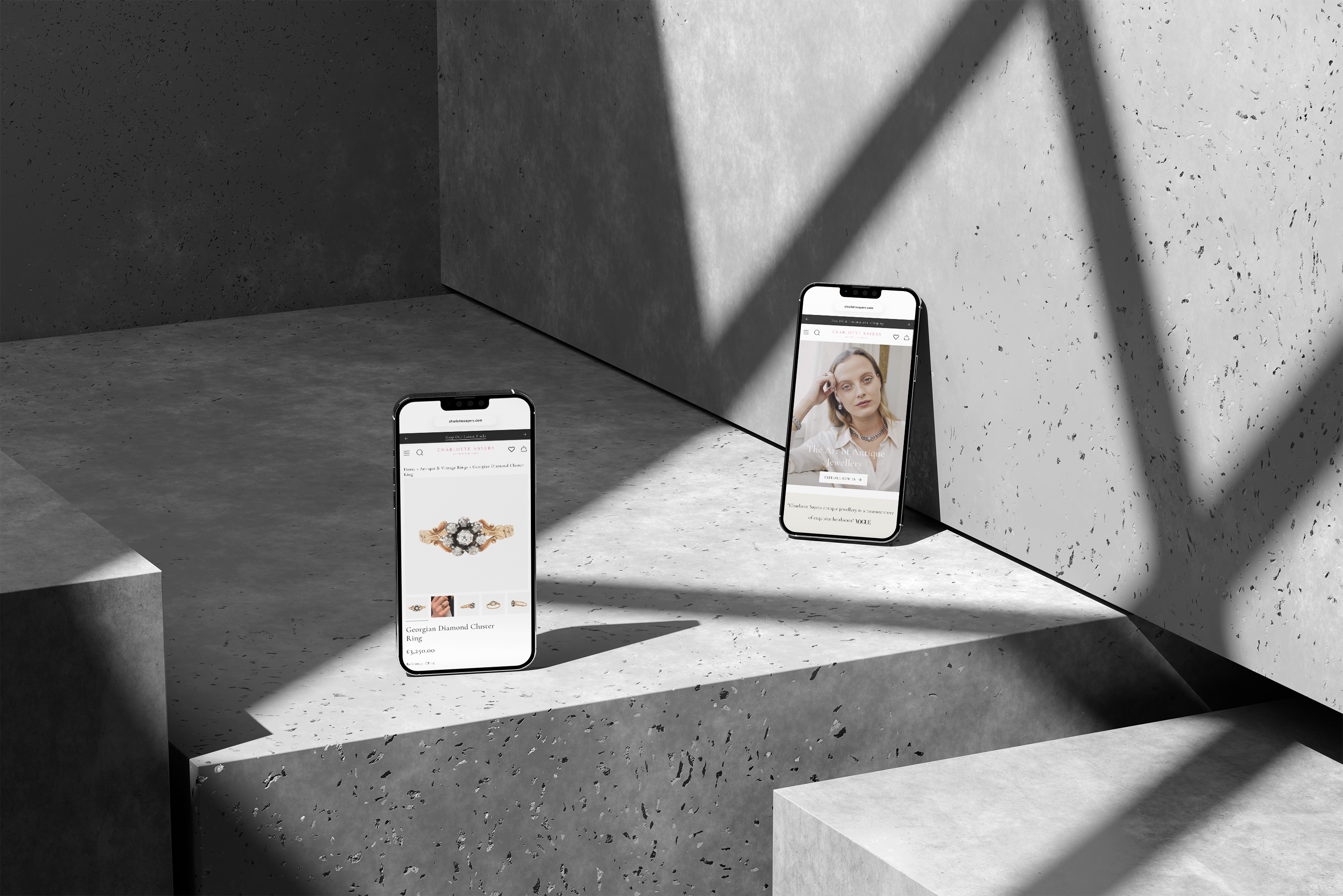 Shopify web design for jewellery brand