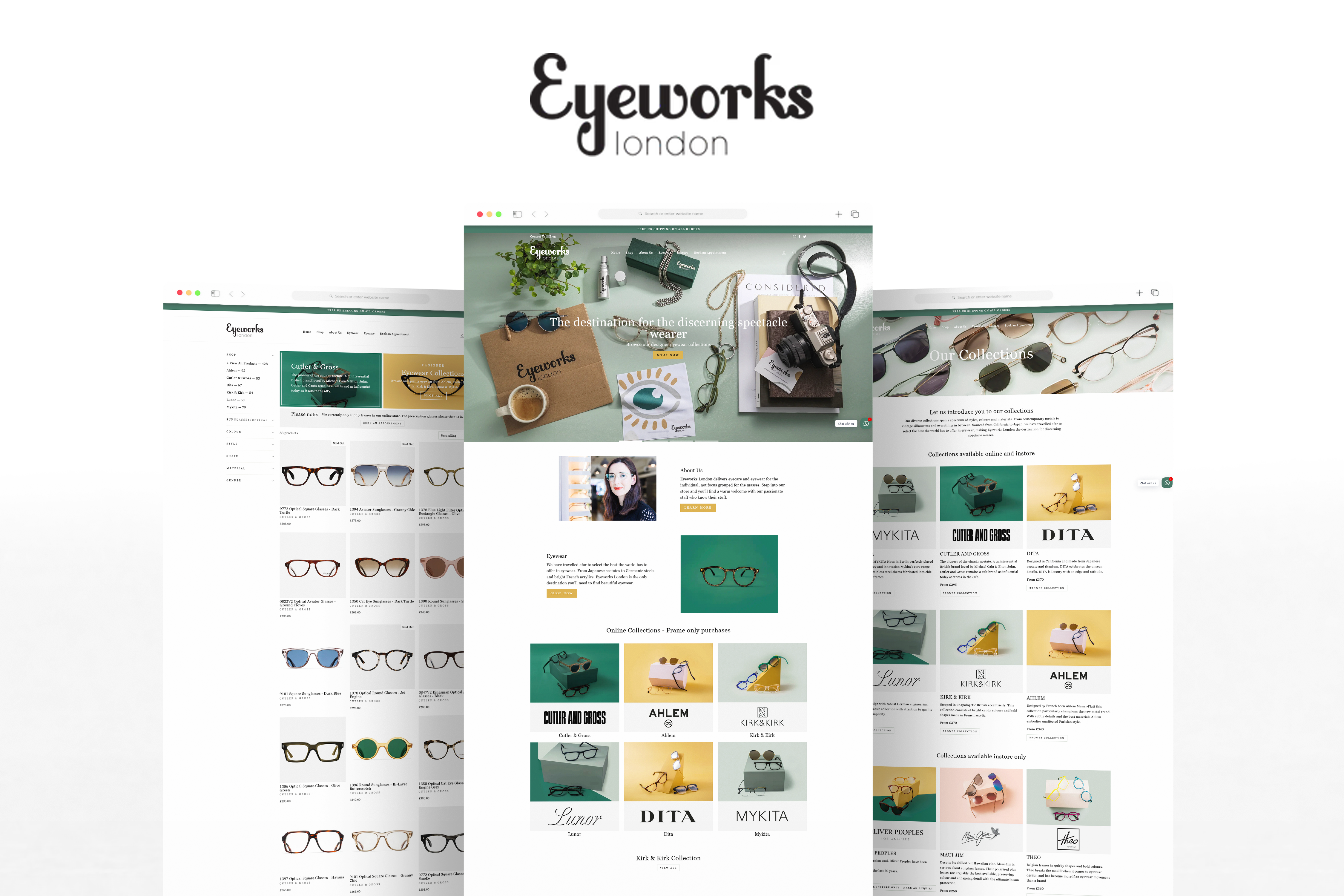 Eyeworks London, Shopify Web Designer, Fat Buddha Web Design