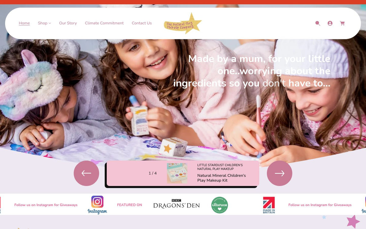 Little Stardust website on desktop