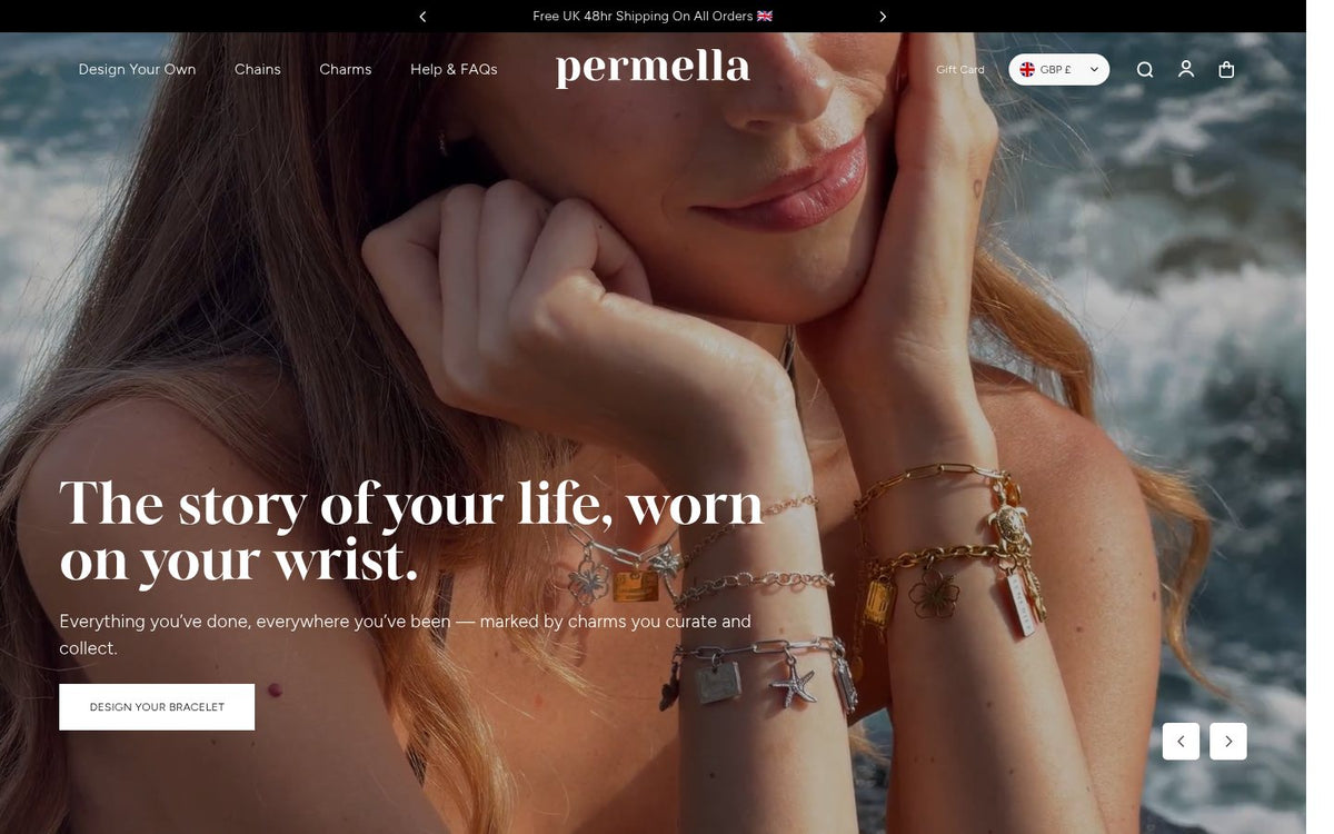 Permella website on desktop