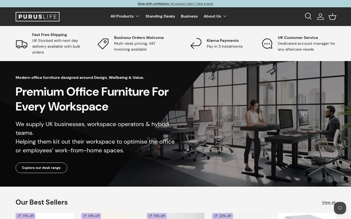 Purus Life website on desktop