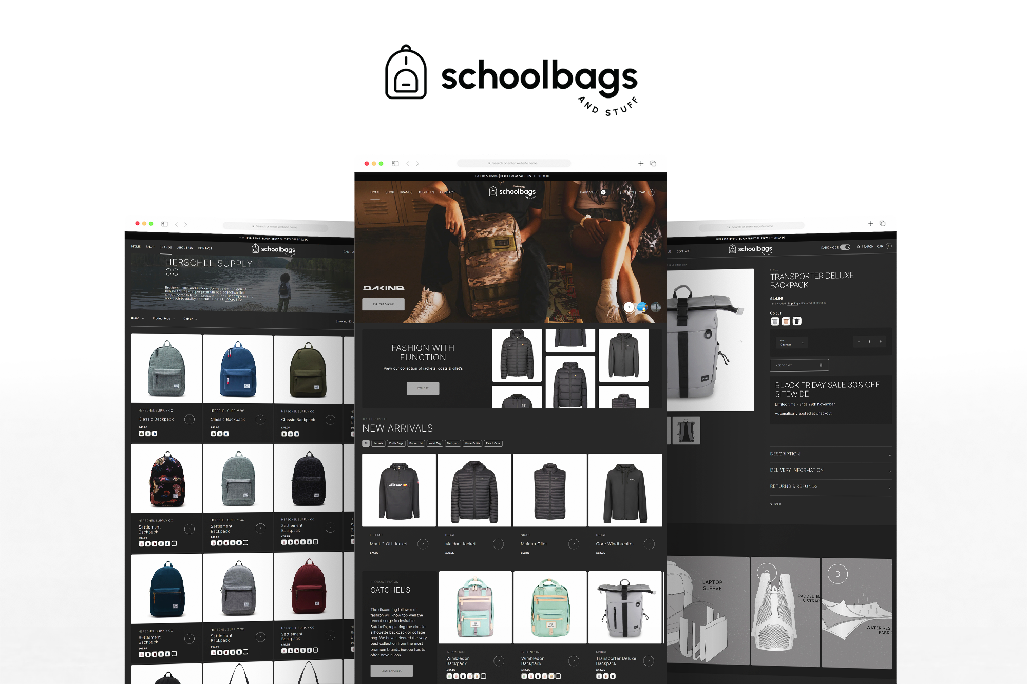 Schoolbags & Stuff - Shopify Website by Fat Buddha Web Design