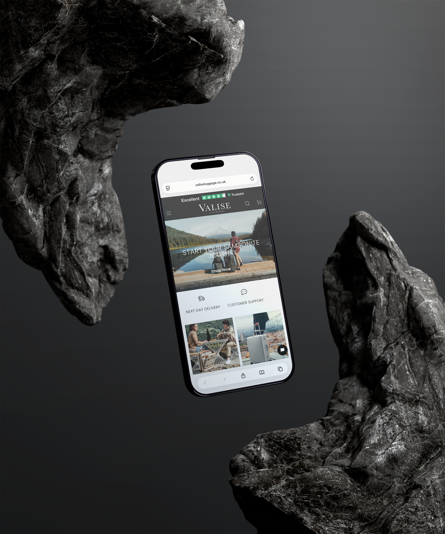 Shopify web design for luxury luggage store