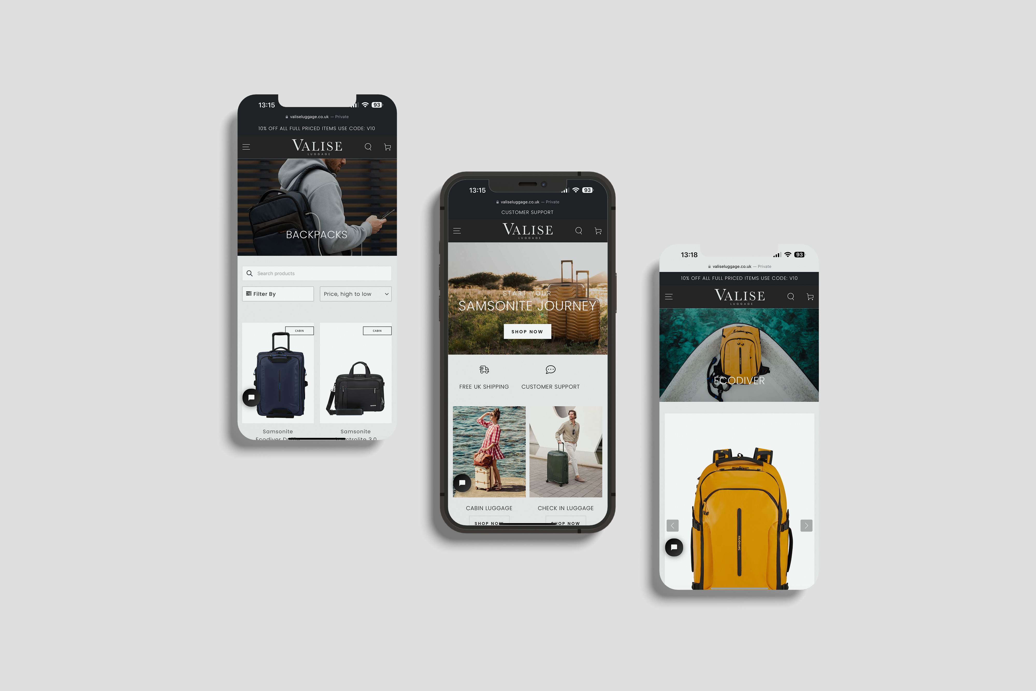Valise Luggage - Shopify Website by Fat Buddha Web Design